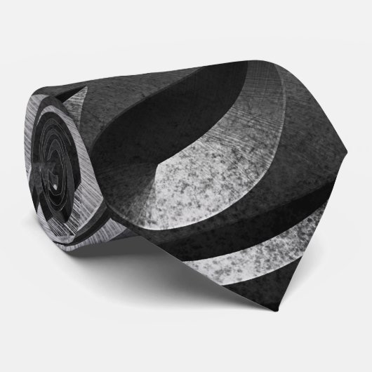 シルバーメタルの彫刻された外観抽象芸術灰色の鋼 ネクタイ (ロール)