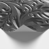 シルバーメタルの彫刻された外観抽象芸術灰色の鋼 ラッピングペーパー (角)