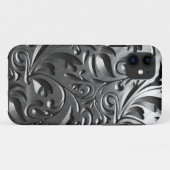 シルバーメタルの彫刻された外観抽象芸術灰色の鋼 Case-Mate iPhoneケース (裏面(横))