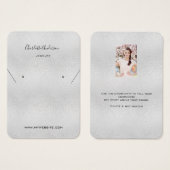 シルバーメタルイヤリングジュエリー写真表示カード (正面&裏面)