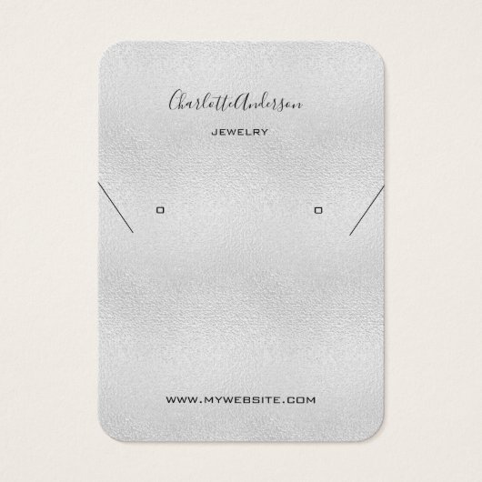 シルバーメタルイヤリングジュエリー写真表示カード (正面)