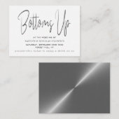 シルバーメタルエフェクトスクリプトスタイルフリー飲料チケット エンクロージャーカード (正面/裏面)