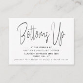 シルバーメタルエフェクトスクリプトスタイルフリー飲料チケット エンクロージャーカード (正面)