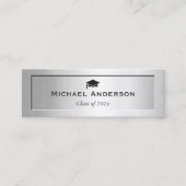 シルバーメタルカラーシニア卒業ネームカード コーリングカード (正面)