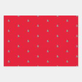 シルバーメタルクリスマスツリー白い背景ラップ ラッピングペーパーシート (正面2)