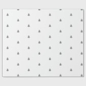 シルバーメタルクリスマスツリー白い背景 ラッピングペーパー (フラット)