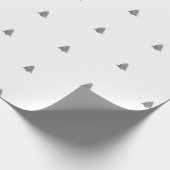 シルバーメタルクリスマスツリー白い背景 ラッピングペーパー (角)