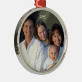 シルバーメタルクリスマスファミリーフォトオーナメント メタルオーナメント (右)
