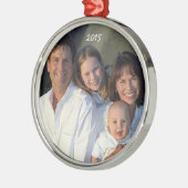 シルバーメタルクリスマスファミリーフォトオーナメント メタルオーナメント (左)
