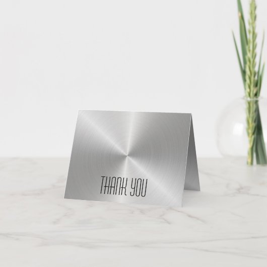 シルバーメタルシャイン – お礼のノートカード サンキューカード (正面)