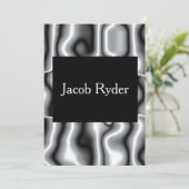 シルバーメタルバー(ユダヤ教の)バル・ミツバー招待状 招待状 (スタンド正面)