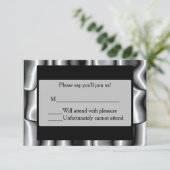 シルバーメタルバー（ユダヤ教の）バル・ミツバーRSVP II 出欠カード (スタンド正面)