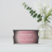 シルバーメタルフレーム |ピンクメタル背景 名刺 (スタンド正面)