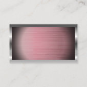 シルバーメタルフレーム |ピンクメタル背景 名刺 (裏面)