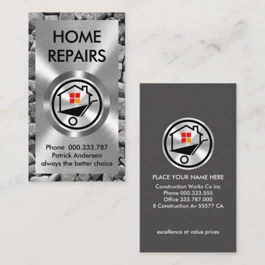シルバーメタルワークズホーム修理 名刺 (正面/裏面)