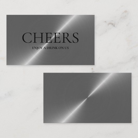 シルバーメタル効果 フリードリンクチケットカード エンクロージャーカード (正面/裏面)