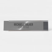 シルバーメタル効果、プロフェッショナル デスクネームプレート (正面)