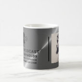 シルバーメタル効果,ポッドキャスター,ポッドキャスト広告 コーヒーマグカップ (中央)