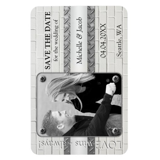 シルバーメタル工業用フォトデイトマグネットを保存 マグネット (縦)