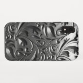 シルバーメタル彫りルック抽象芸術グレー Case-Mate iPhoneケース (裏面(横))