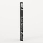シルバーメタル彫りルック抽象芸術グレー Case-Mate iPhoneケース (裏面/右)