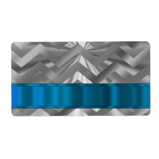 シルバーメタル調のシェブロン ラベル