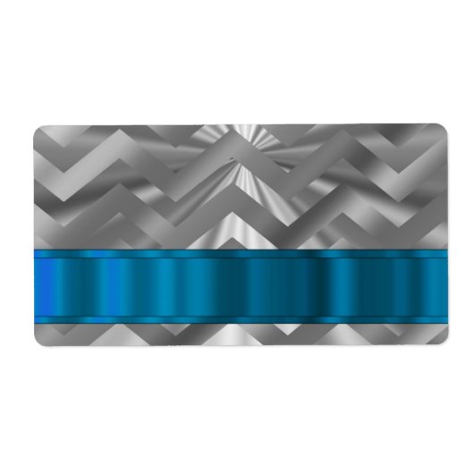 シルバーメタル調のシェブロン ラベル (正面)