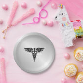 シルバーメディカルカドゥセウス ペーパープレート (パーティー)