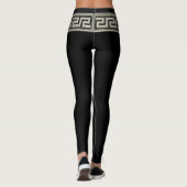 シルバーメドゥーサとギリシャ鍵オンブラック レギンス (裏面)