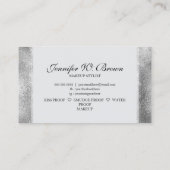 シルバーメモダンークアップリップエレガントラグジュアリー 名刺 (裏面)