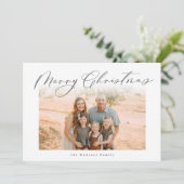 シルバーメリーエレガントクリスマス書道写真 シーズンカード (スタンド正面)
