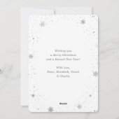 シルバーメリークリスマススノーフレークの雪写真 シーズンカード (裏面)