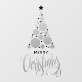 シルバーメリークリスマスツリースターズホリデー ウィンドウサイン (シート)