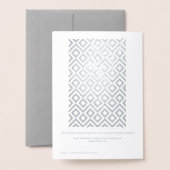 シルバーメリークリスマスハッピーニューイヤー幾何学模様 箔カード (裏面封筒付き)