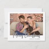 シルバーメリークリスマスバブルの手紙の格子白 シーズンカード (正面)