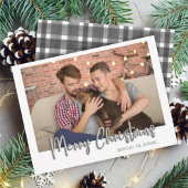 シルバーメリークリスマスバブルの手紙の格子白 シーズンカード