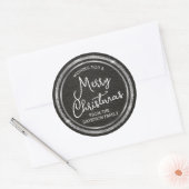 シルバーメリークリスマスパーソナライズされた ラウンドシール (封筒)