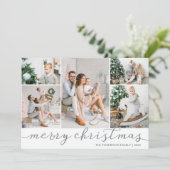 シルバーメリークリスマスフォトカード5写真 シーズンカード (スタンド正面)