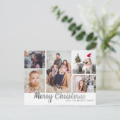 シルバーメリースタイリッシュクリスマス5フォトコラージュ シーズンポストカード (スタンド正面)