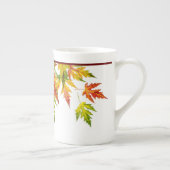 シルバーメープルオンアボーン中国マグカップ ボーンチャイナマグカップ (右)