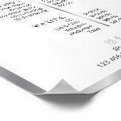 シルバーモダンおよびホワイトのビジネス価格メニューポスター ポスター (角)