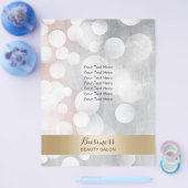 シルバーモダンおよび金ゴールド美しいサロンパンフレット チラシ (シングル)