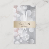 シルバーモダンおよび金ゴールド美容師アポイントメント 予約カード (正面)