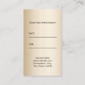 シルバーモダンおよび金ゴールド美容師アポイントメント 予約カード (裏面)