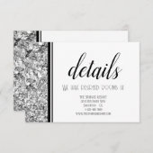 シルバーモダンとブラックの文字結婚ズ エンクロージャーカード (正面/裏面)