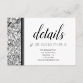 シルバーモダンとブラックの文字結婚ズ エンクロージャーカード (正面)