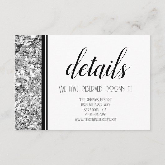 シルバーモダンとブラックの文字結婚ズ エンクロージャーカード (正面)