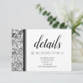 シルバーモダンとブラックの文字結婚ズ エンクロージャーカード (スタンド正面)