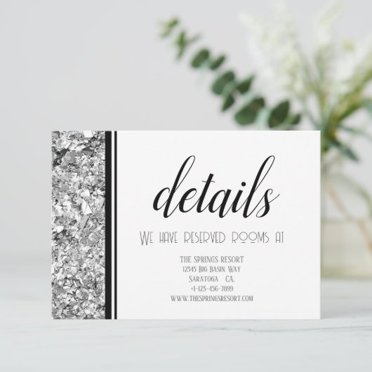 シルバーモダンとブラックの文字結婚ズ エンクロージャーカード (スタンド正面)