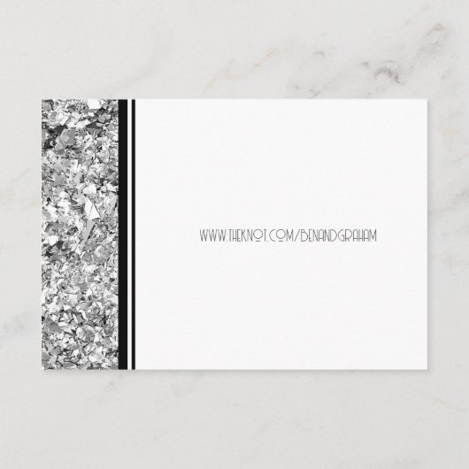 シルバーモダンとブラックの文字結婚ズ エンクロージャーカード (裏面)